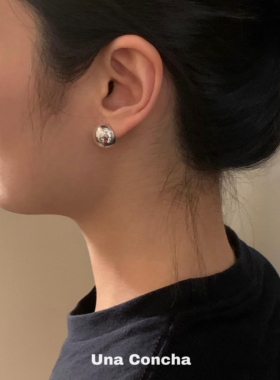 U.CA韩国coldframe圆球耳环女ins时髦简约半球吾小历同款耳钉耳饰