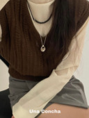 U.CA韩国about nice小众马鞍包项链不规则设计925纯银长款 毛衣链