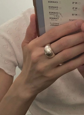 U.CA韩国fever同款极简馒头戒指925纯银ins小众设计胖墩墩食指戒