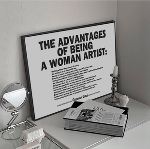 黑白英文字母装饰画小众艺术海报卧室床头画桌面摆件画高级感挂画