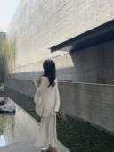 女 优雅如梦轻薄半透温柔风褶皱挂脖斗篷上衣套装 mmm collection