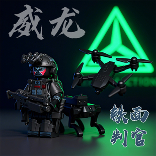 适用乐高三角洲行动威龙积木人仔铁面判官拼装玩具蛟龙军事模型男