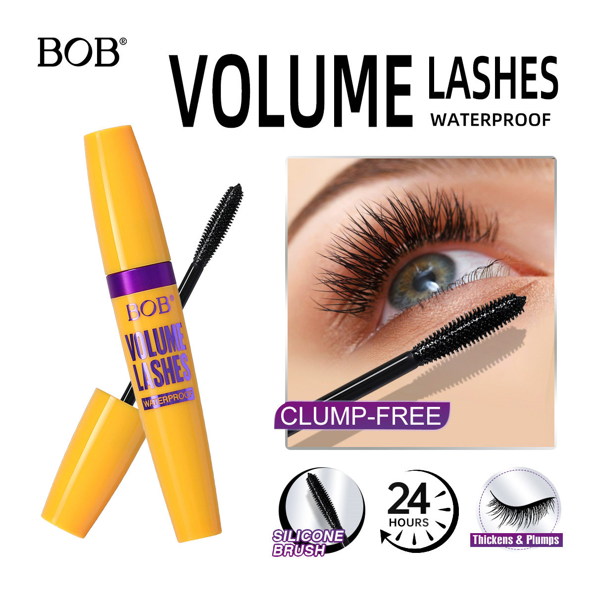bob摩天睫毛膏防水加长加密不结块持久卷翘不晕染跨境化妆品,彩妆/香水/美妆工具,睫毛膏,淘宝优惠券,粉丝福利购,淘宝优惠卷