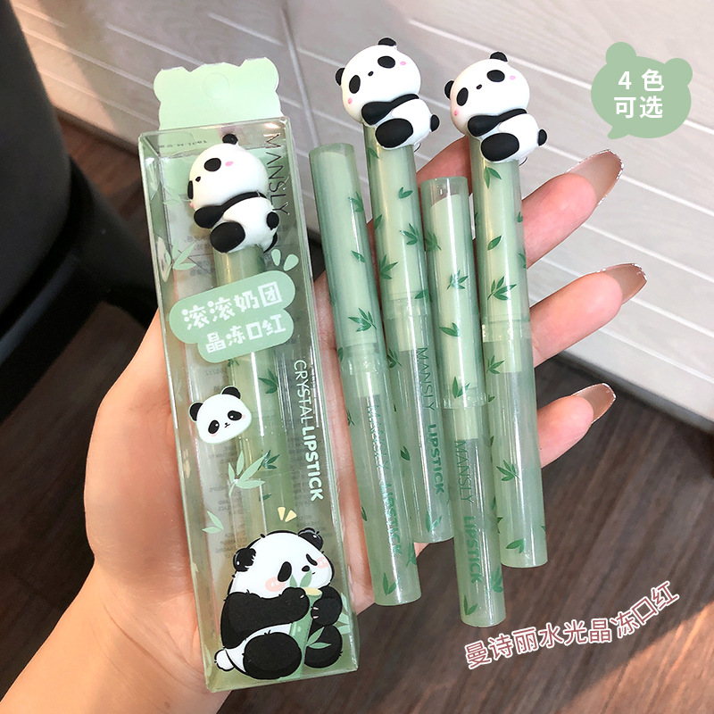 MANSLY熊猫晶冻口红哑光不易掉色持久显白显色镜面水润学生女唇膏