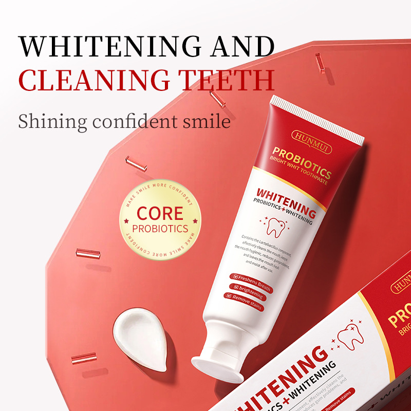 TK现货 HUNMUI益生菌清洁牙膏炫白防蛀去牙黄牙渍toothpaste
