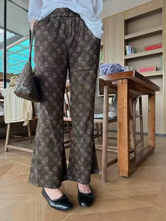 tabu她步8812正品2026夏季新款韩版宽松休闲百搭显瘦印花阔腿裤女