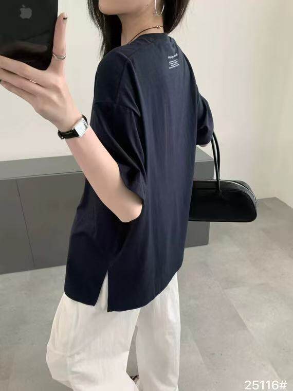 huacai韩版纯色圆领短袖T恤女2026夏新款宽松显瘦百搭上衣针织衫