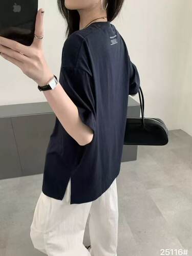 huacai韩版纯色圆领短袖T恤女2026夏新款宽松显瘦百搭上衣针织衫