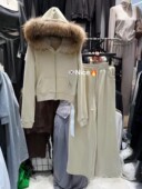 新款 韩版 大毛领连帽卫衣外套两件套加绒休闲裤 nice乃思儿冬季 套装