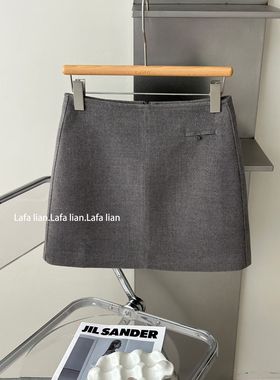 lafalian半身裙秋冬款韩版时尚设计感高腰显瘦包臀毛呢短裙女8870