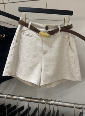 nf十三行天丝亚麻短裤女夏季新款凉感阔腿休闲裤高腰显瘦a字热裤