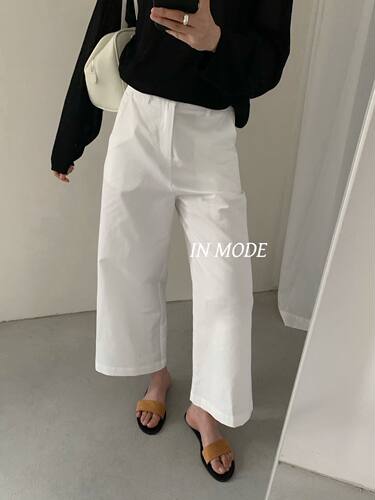 INMODE正品百搭显瘦极简韩风白九分直筒裤休闲裤小个子阔腿裤5855