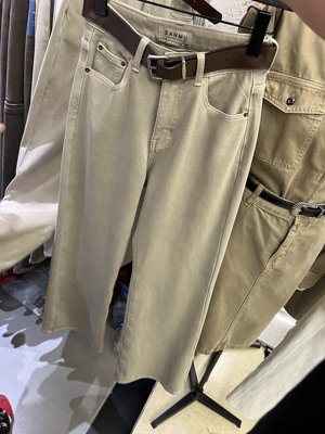 SANMU正品植绒加厚保暖牛仔裤女25冬季百搭洋气喇叭裤长裤女66298