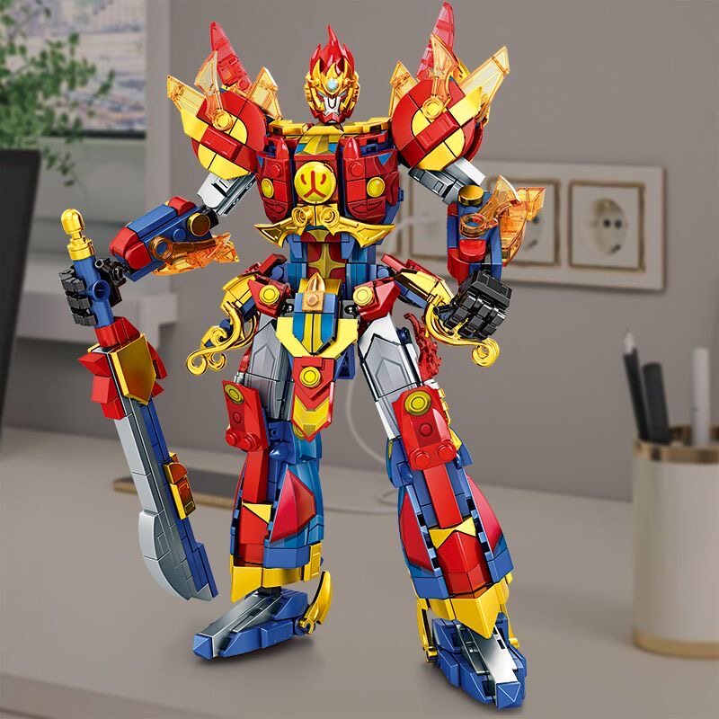 明迪正版超星龙骑炫酷机甲火云机殿王机器人儿童积木拼装益智玩具,玩具/童车/益智/积木/模型,儿童机器人/变形玩具,淘宝优惠券,粉丝福利购,淘宝优惠卷