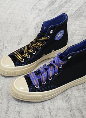 匡威新款女子1970s高帮黑紫色休闲运动帆布鞋A07976C