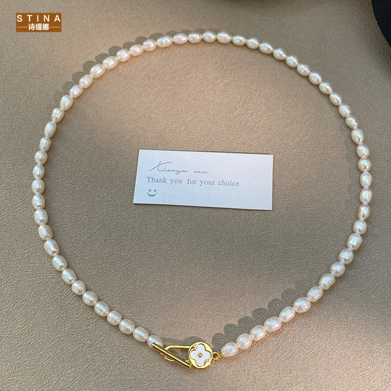 STINA新款天然珍珠项链女经典颈