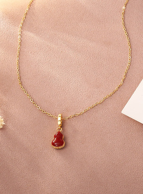 STINA新款双面葫芦滴油贝母项链