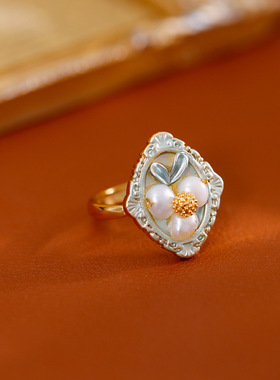 STINA法式油画风淡水珍珠戒指女