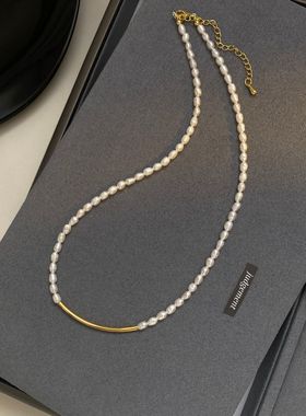 STINA天然淡水珍珠微笑项链女气