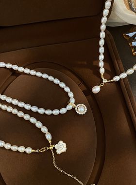 STINA天然珍珠项链女百搭法式复
