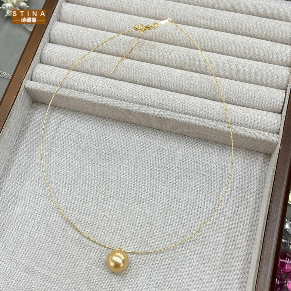 STINA14M黄色圆珠项圈女轻奢小众