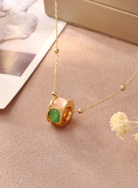 STINA高级感多巴胺猫眼魔方吊坠