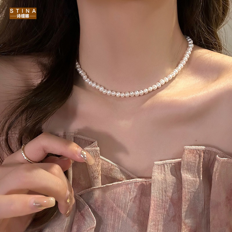 STINA天然珍珠项链女网红气质轻