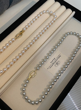 STINA施家正圆强光8mm珍珠项链法