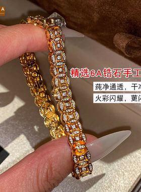 STINA新款金电五盘缠铜手链女轻