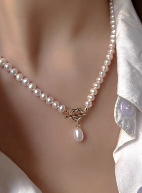 STINA新款淡水珍珠项链女法式高