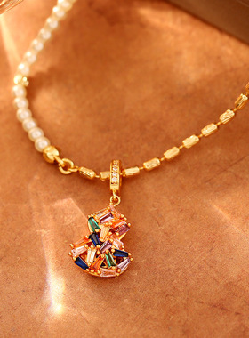 STINA爆款彩色锆石葫芦福禄项链