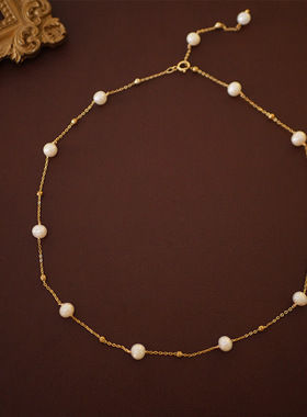 STINA新款风满天星珍珠项链女一