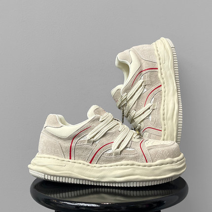 小众设计国潮7cm隐形增高溶解鞋子男女款休闲内增高厚底板鞋男鞋