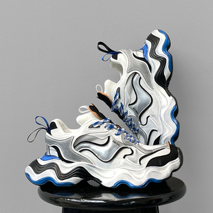 子潮鞋 做旧设计波浪厚底老爹鞋 网面增高运动休闲鞋 2025秋季 男女款