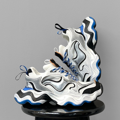 增高鞋擦色做旧设计波浪底老爹鞋