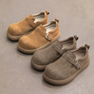 小土豆全包勃肯鞋男士2026新款一脚蹬懒人大头面包鞋男款加绒棉鞋