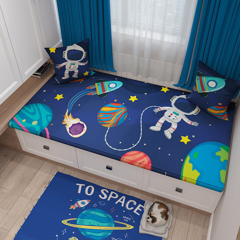 卡通儿童房飘窗垫阳台海绵窗台垫四季厚款太空卡通图案男孩房间,居家布艺,飘窗垫,淘宝优惠券,粉丝福利购,淘宝优惠卷