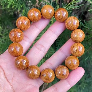 正品 收藏稀有文玩珠宝饰品 天然缅甸琥珀孤品高品质血根16手串男款