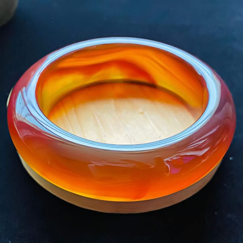 正品天然缅甸琥珀精美红蜜圈口59mm豪镯时尚文玩收藏百搭珠宝饰品