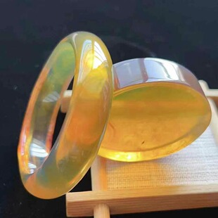 收藏珠宝饰品特价 时尚 天然缅甸琥珀精品金棕贵妃手镯女款 正品