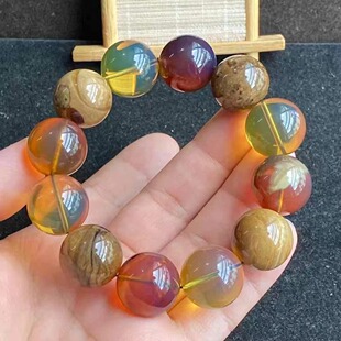 珠宝饰品 手链时尚 正品 天然缅甸琥珀精美多宝1.8手串圆珠男款