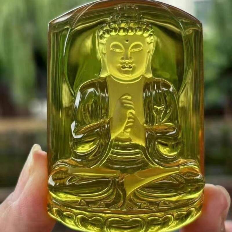 正品天然缅甸琥珀净水高蓝珀 大日如来 浮雕吊坠大师亲工挂件饰品
