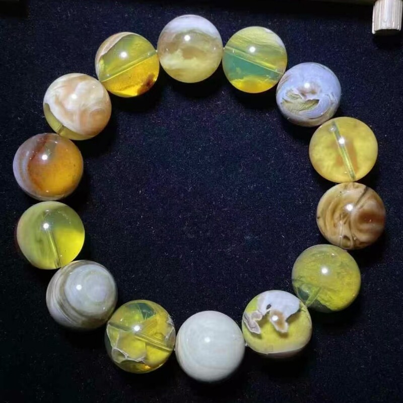 正品天然缅甸琥珀高品质多宝溶洞蜜宝16手串男款收藏时尚珠宝饰品