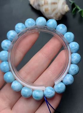 正品天然拉利玛高品质海纹石10mm手链女款文玩单圈收藏珠宝饰品