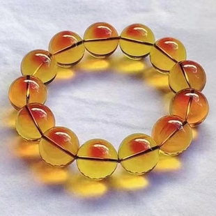 正品 天然缅甸琥珀孤品血珀鹤顶红18手串鸿运当头手链高端珠宝饰品