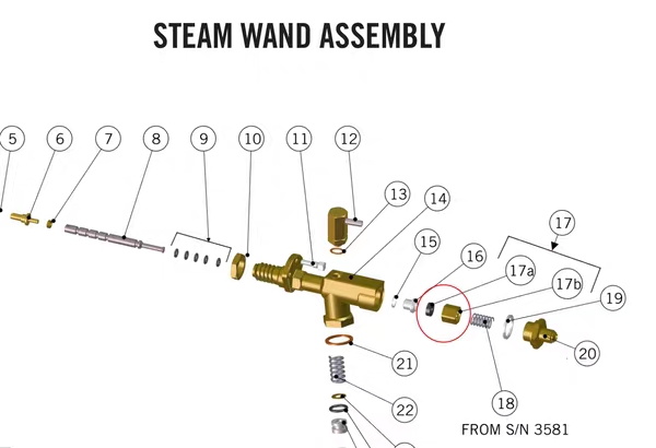 原厂现货Lamarzocco辣妈半自动咖啡机Linea pb蒸汽阀阀芯维修配件