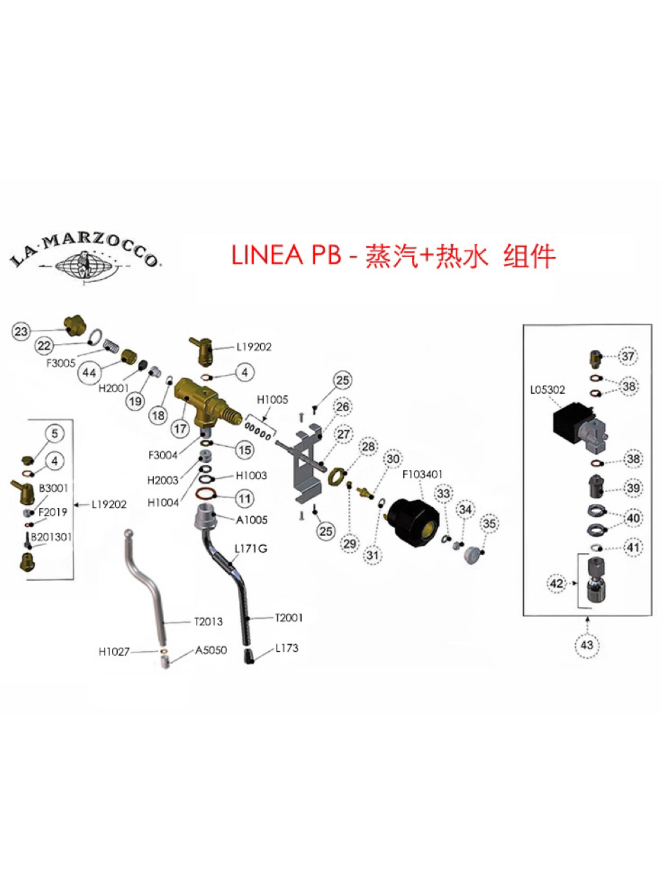 lamarzocco辣妈咖啡机LINEA PB蒸汽热水组件防空阀阀芯电磁阀配件