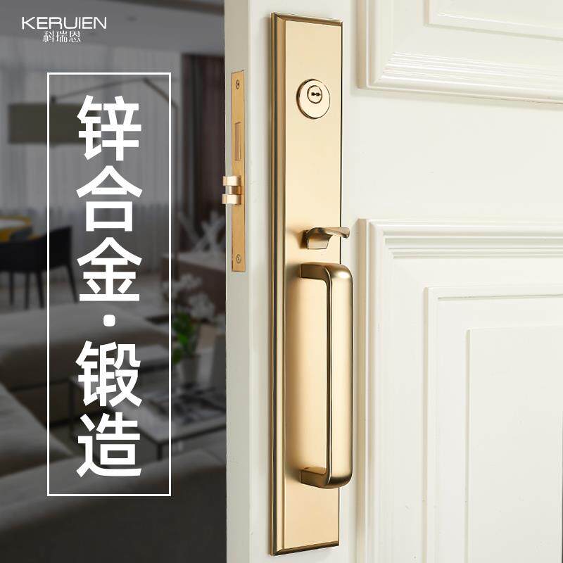别墅大门锁 木门双开门锁酒店会议室双开对开门锁 实木门豪华门锁