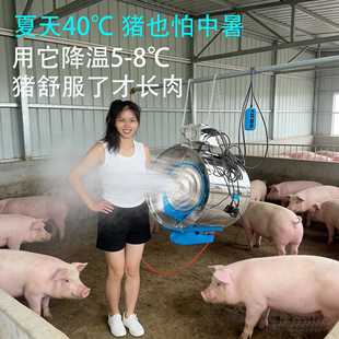 工业养殖喷雾降温设备牛场专用风扇鸡场雾化器冷风机猪场降温神器