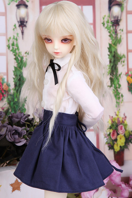 【娃衣】bjdsd娃衣 女装白色衬衫+荷叶摆裙 2件套（尺寸可定）